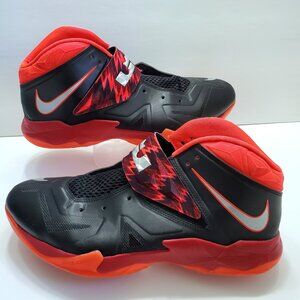 LeBron James Nike Zoom Soldier Black, Red, & Neon Mango Orange Sz: Men's 14